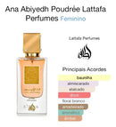 PERFUME ÁRABE FEMININO | LATTAFA- ANA ABIYEDH POUDRÉE EAU DE PARFUM | 60ML